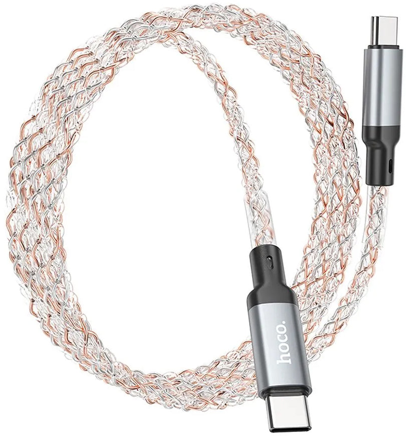 Cablu Date si Incarcare USB-C - USB-C HOCO U112, 60W, 1m, Gri