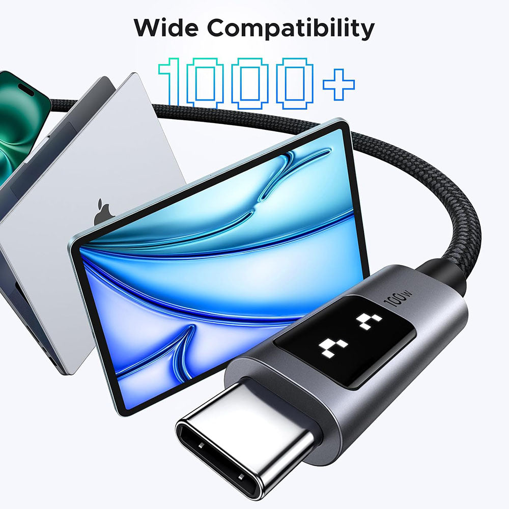 Cablu Date si Incarcare USB-C - USB-C UGREEN L509, 100W, 1m, Gri