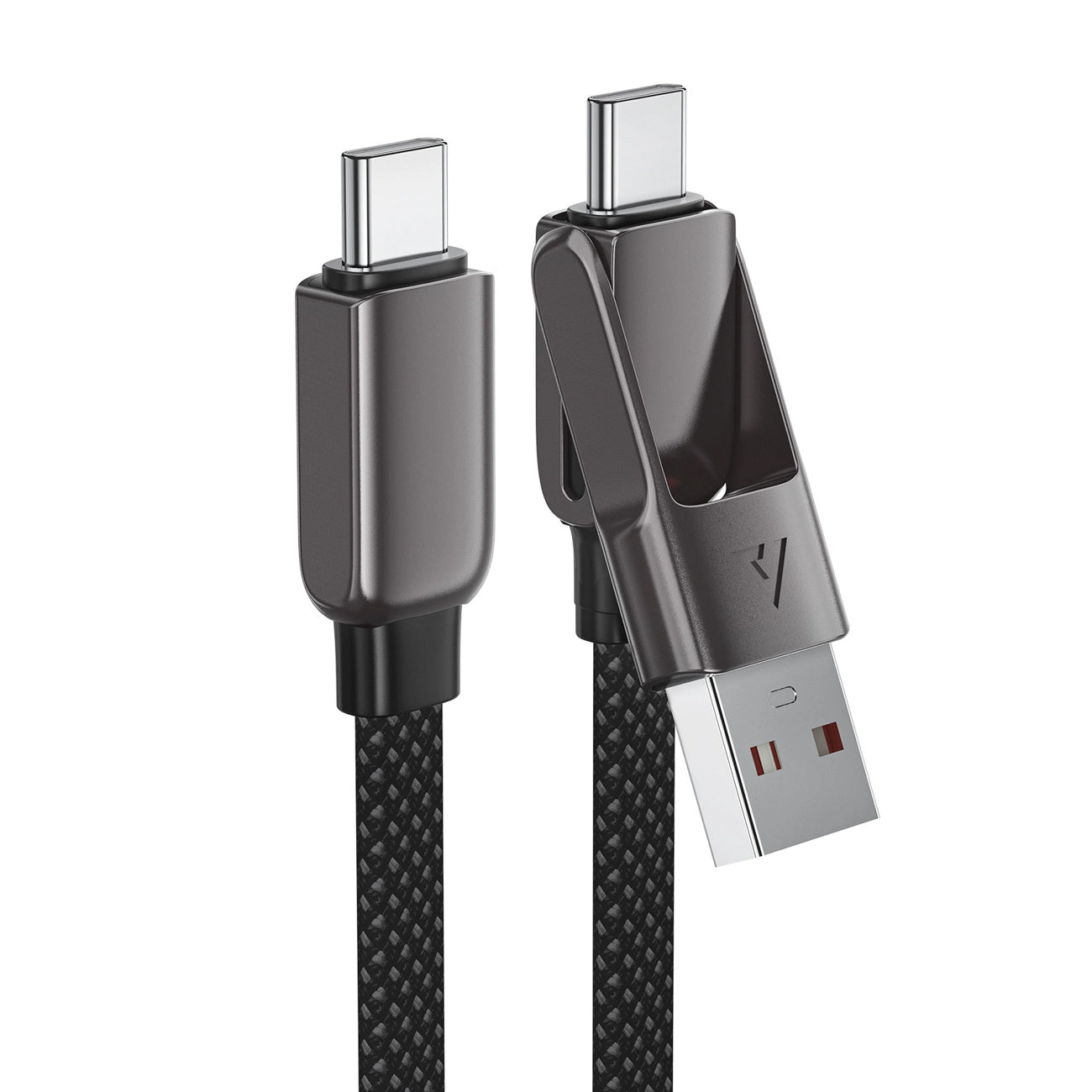 Cablu Date si Incarcare USB-C - USB-A / USB-C Acefast C13-05, 60W, 0.2m, Negru