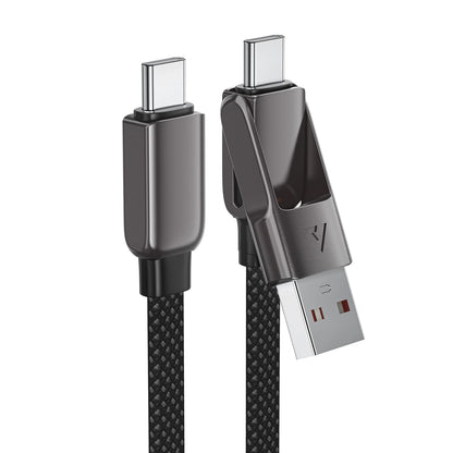 Cablu Date si Incarcare USB-C - USB-A / USB-C Acefast C13-05, 60W, 0.2m, Negru