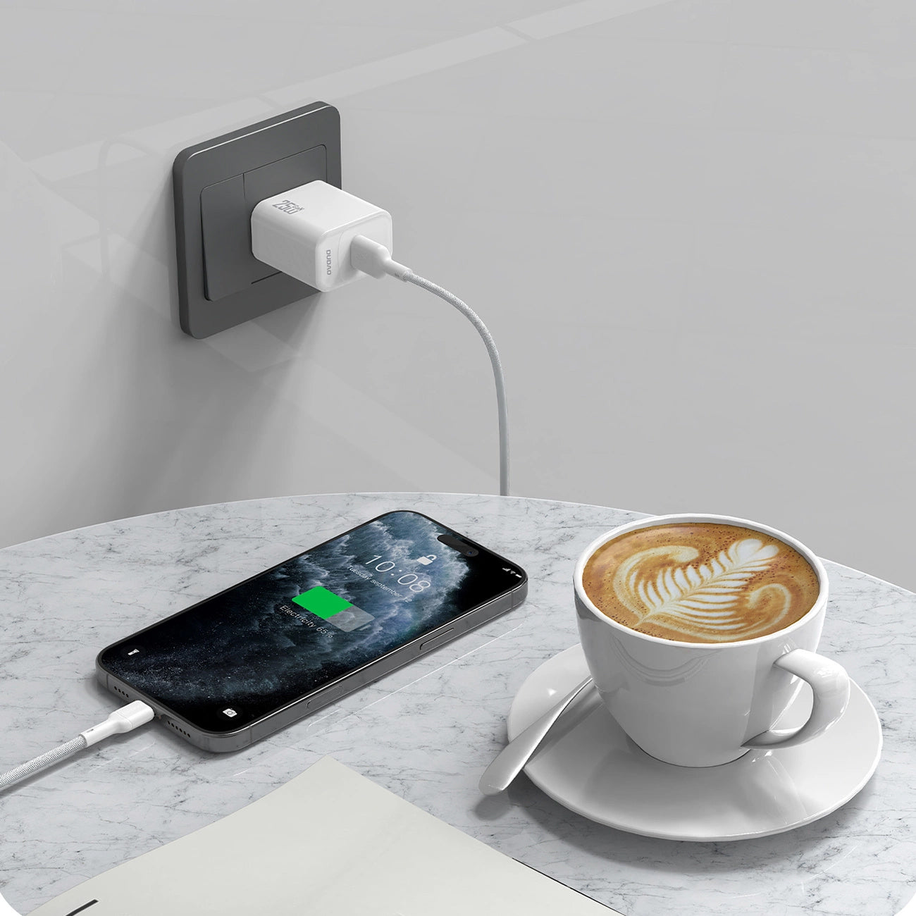 Cablu Date si Incarcare USB-A - USB-C Dudao L9T, 100W, 1m, Alb