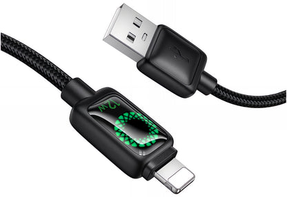 Cablu Date si Incarcare USB-A - Lightning HOCO U146, 12W, 1.2m, Negru