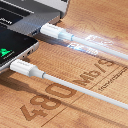 Cablu Date si Incarcare USB-C - USB-C UGREEN US264, 60W, 0.5m, Alb