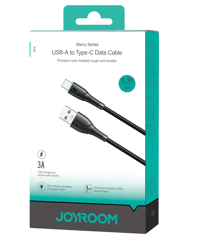 Cablu Date si Incarcare USB-A - USB-C Joyroom S-A32, 18W, 1m, Negru