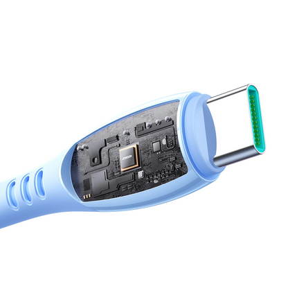 Cablu Date si Incarcare USB-C - USB-C Joyroom S-A59 Vibrant, 60W, 1.2m, Albastru