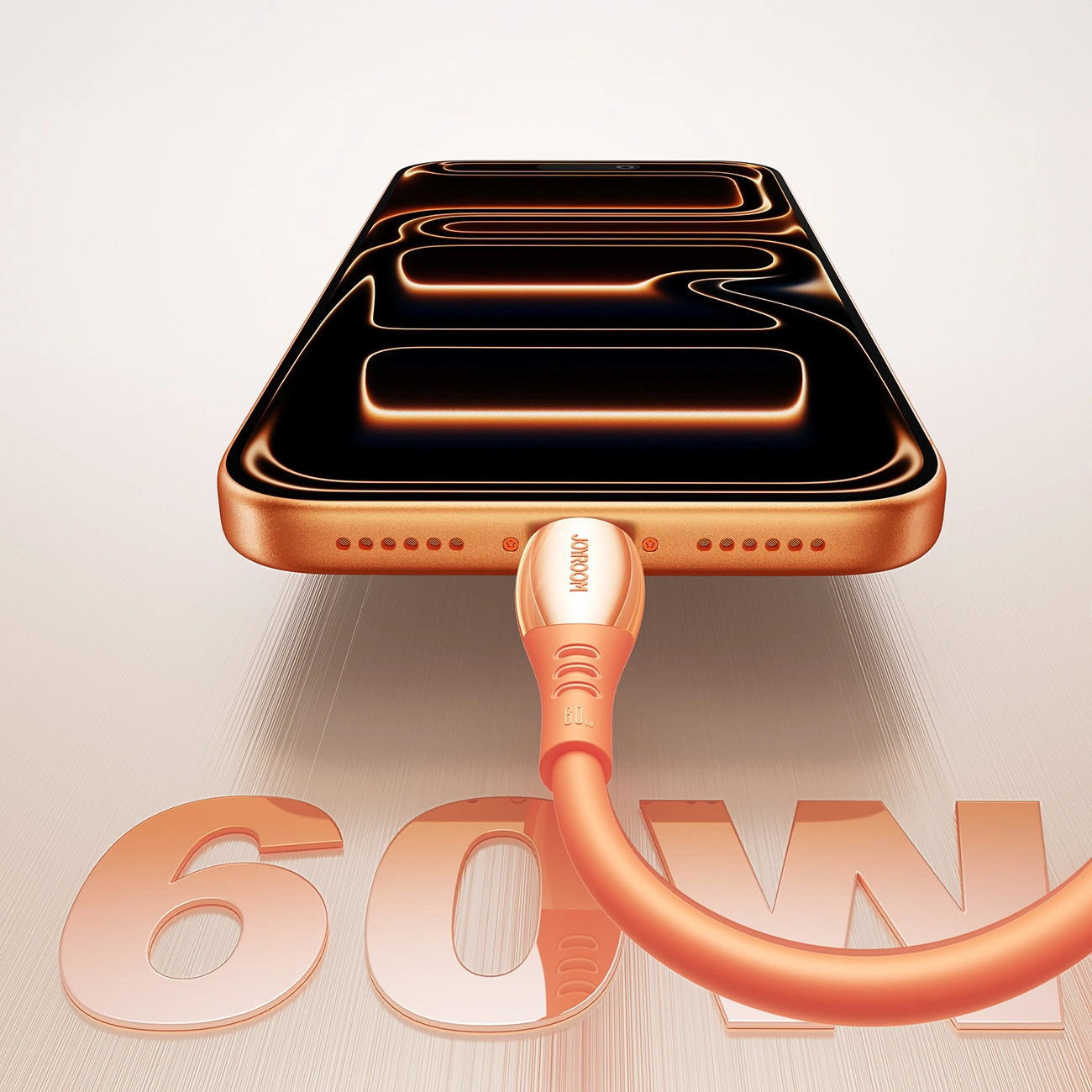 Cablu Date si Incarcare USB-C - USB-C Joyroom S-A59 Vibrant, 60W, 1.2m, Portocaliu