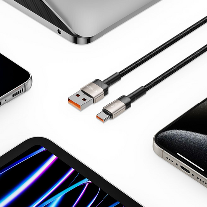 Cablu Date si Incarcare USB-A - USB-C Tech-Protect Ultraboost EVO, 100W, 1m, Argintiu