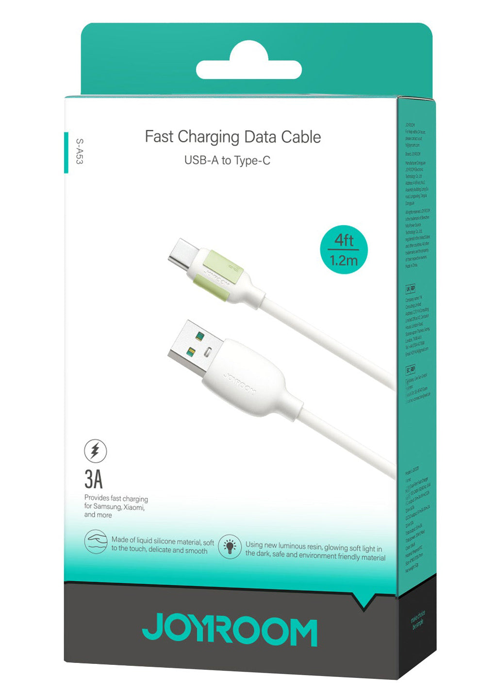 Cablu Date si Incarcare USB-A - USB-C Joyroom S-A53, 18W, 1.2m, Bej
