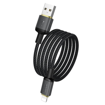 Cablu Date si Incarcare USB-A - Lightning HOCO X128 Benefit, 12W, 1m, Negru