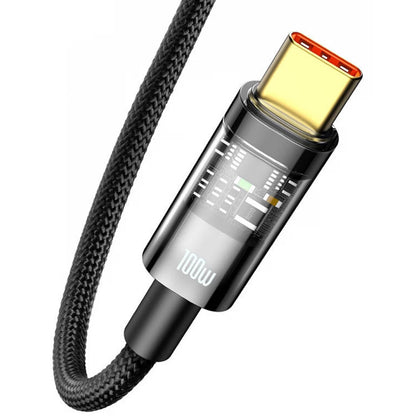 Kabel USB-A do USB-C Baseus Explorer do transmisji danych i ładowania, 100 W, 1 m, czarny CATS000201 