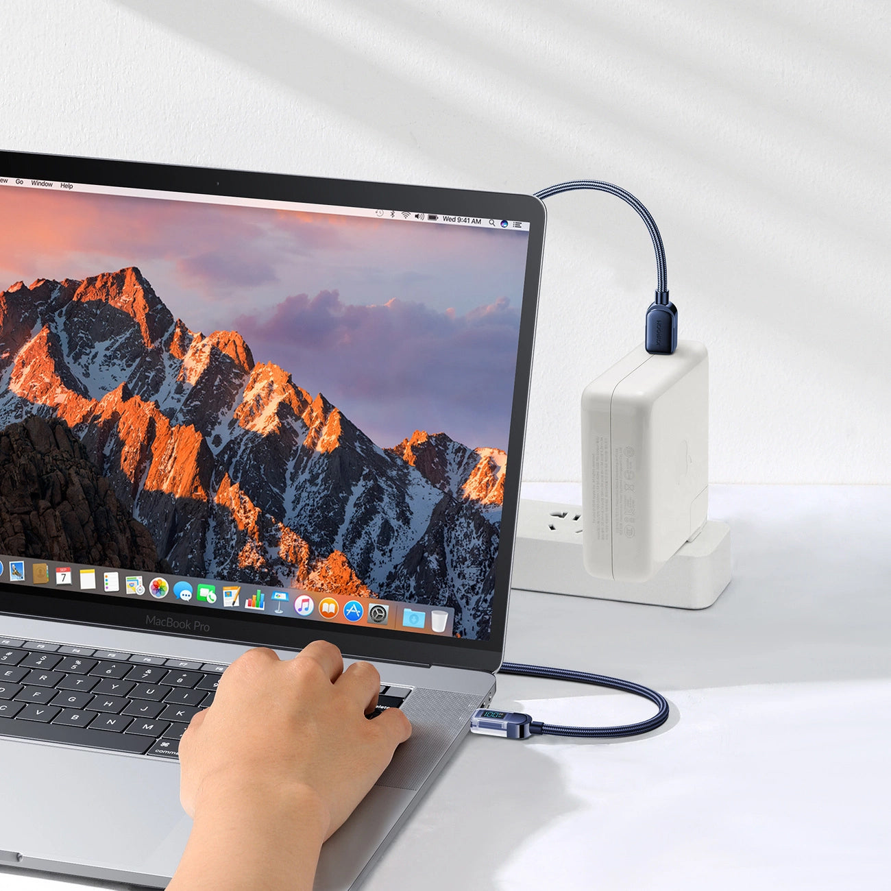 Cablu Date si Incarcare USB-C - USB-C Joyroom A4 Display, 100W, 1.2m, Albastru