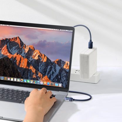 Cablu Date si Incarcare USB-C - USB-C Joyroom A4 Display, 100W, 1.2m, Albastru