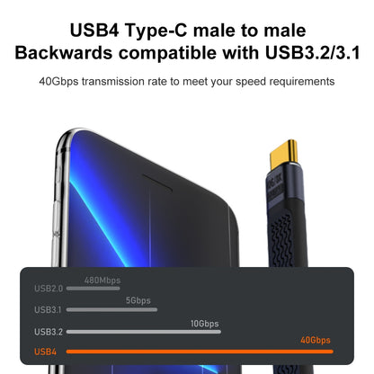 Cablu Date si Incarcare USB-C - USB-C OEM Angled 8K Video Version 2, 240W, 0.15m, Negru