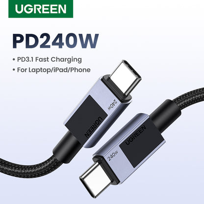 Cablu Date si Incarcare USB-C - USB-C UGREEN L513, 240W, 1m, Negru
