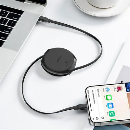 Cablu Date si Incarcare USB-C - USB-C Baseus Pathfinder Retractable, 100W, 1m, Negru P10368400111-00