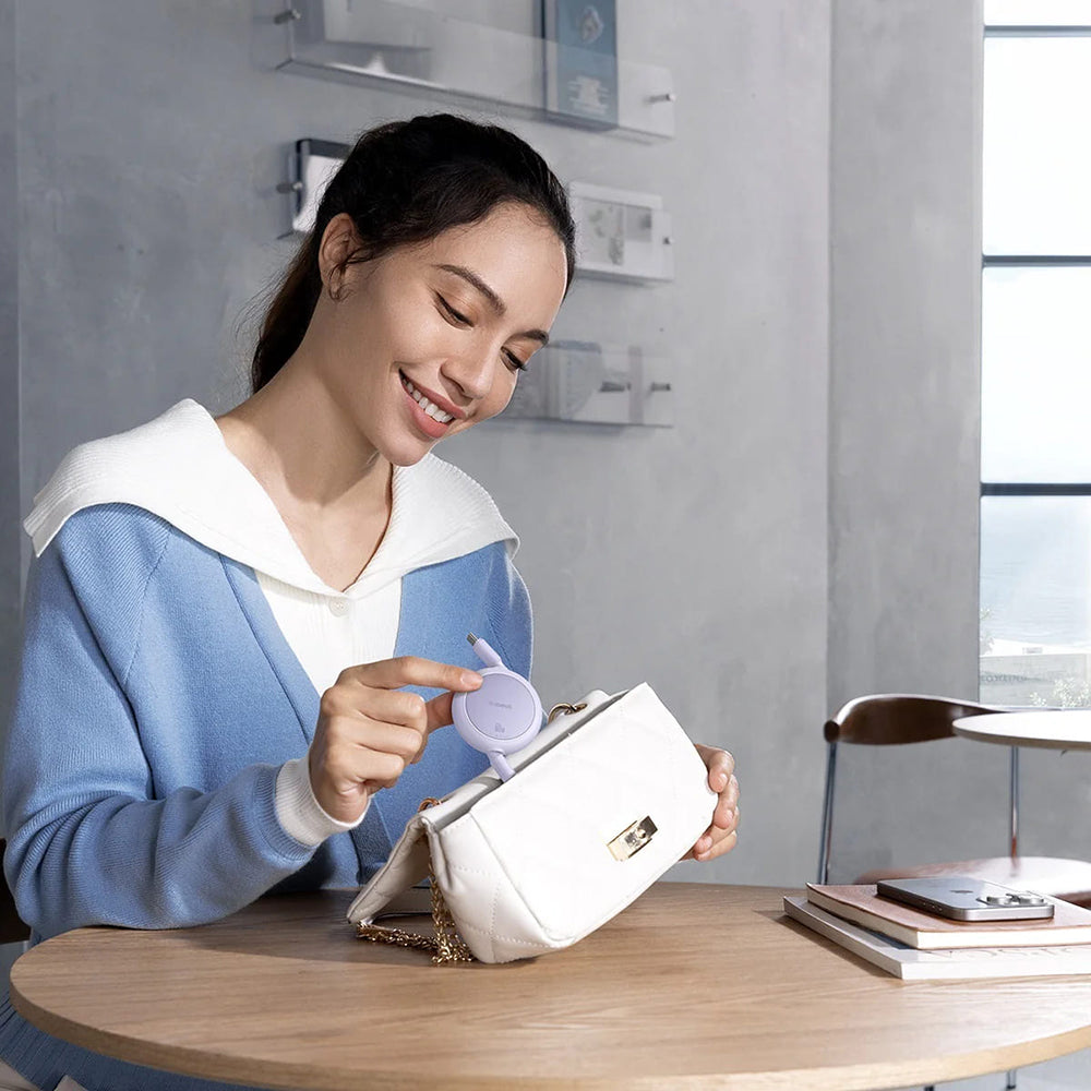 Cablu Date si Incarcare USB-C - USB-C Baseus Free2Pull Mini Retractable, 60W, 1m, Negru P10364500111-01