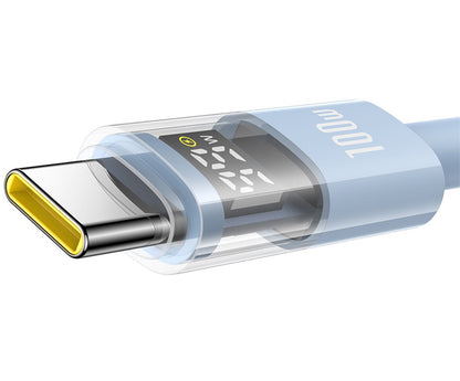 Cablu Date si Incarcare USB-A - USB-C Baseus Display 2, 100W, 2m, Albastru P10382701311-01