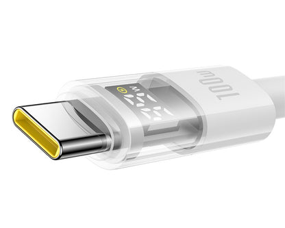 Cablu Date si Incarcare USB-A - USB-C Baseus Display 2, 100W, 2m, Alb P10382701211-01