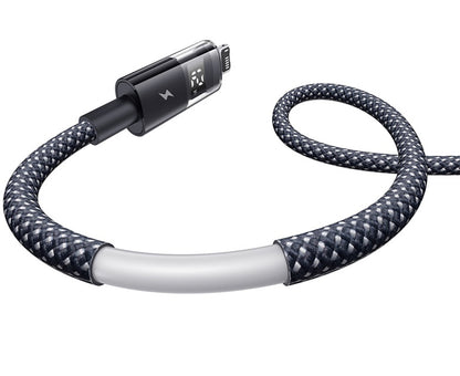 Cablu Date si Incarcare USB-A - Lightning Baseus Display 2, 18W, 2m, Negru P10382700121-01