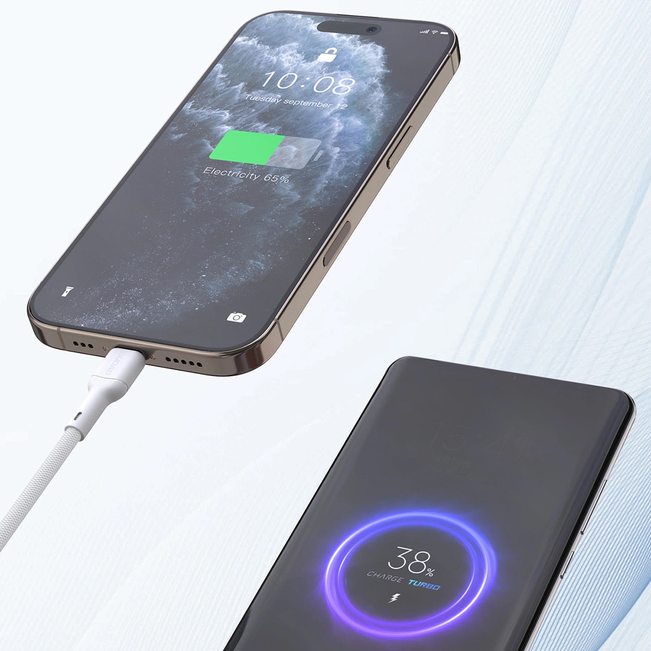 Cablu Date si Incarcare USB-C - USB-C Dudao L9C, 65W, 1m, Alb