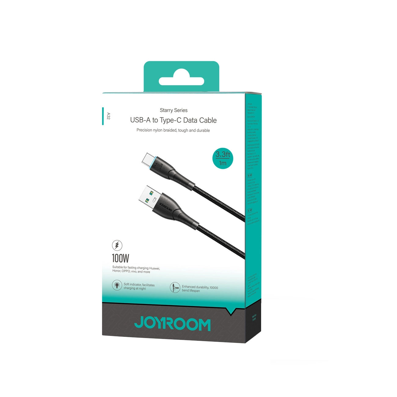 Cablu Date si Incarcare USB-A - USB-C Joyroom S-A32, 100W, 1m, Negru