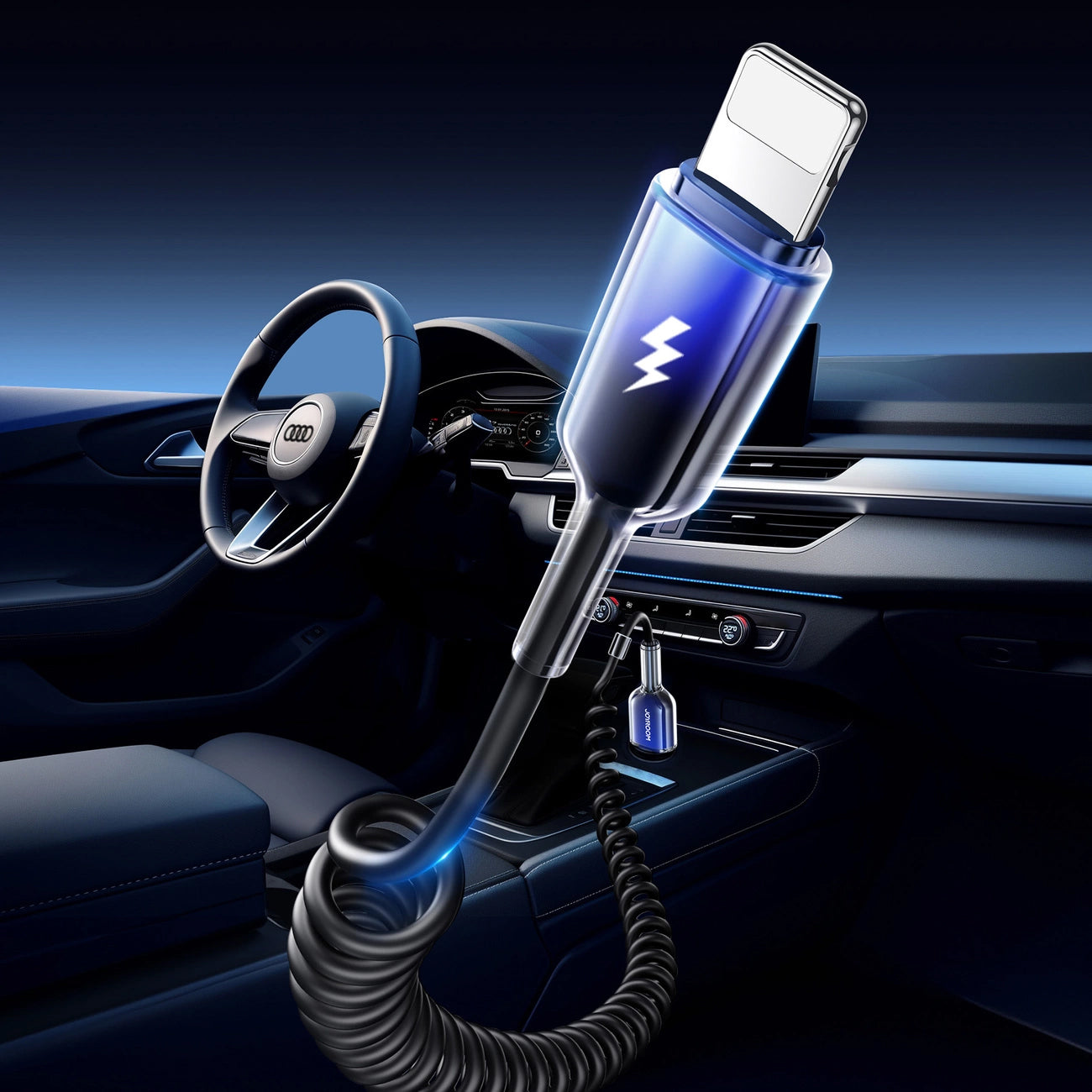 Cablu Date si Incarcare USB-A - Lightning Joyroom S-A43 Crystal, 18W, 1.5m, Negru