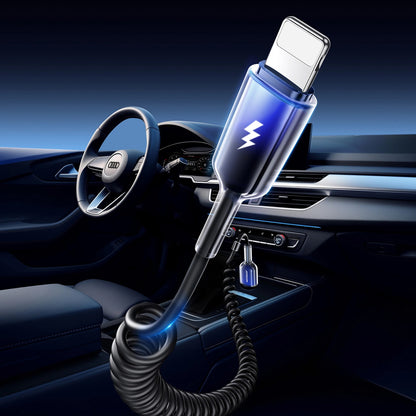 Cablu Date si Incarcare USB-A - Lightning Joyroom S-A43 Crystal, 18W, 1.5m, Negru