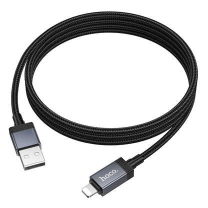 Cablu Date si Incarcare USB-A - Lightning HOCO X118 Display, 12W, 1m, Negru