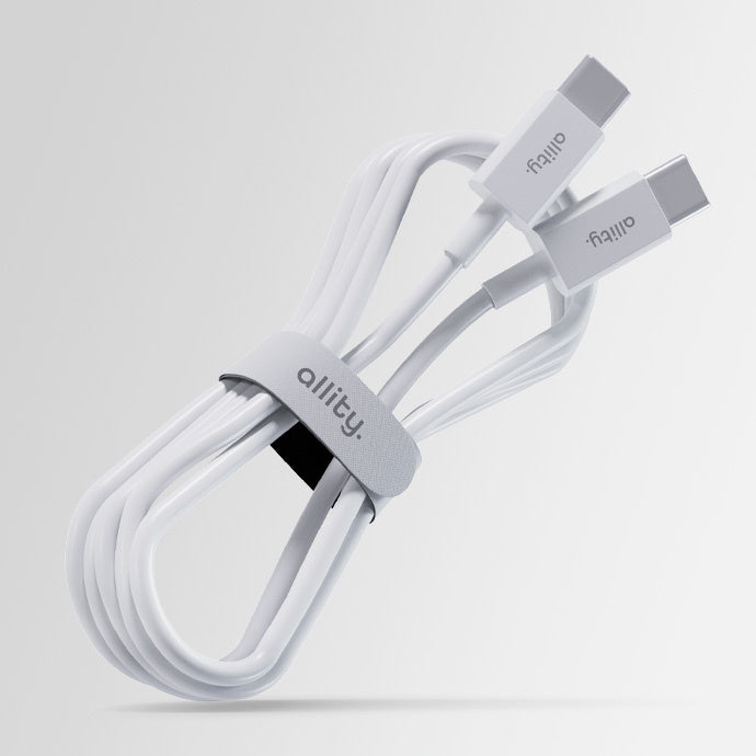 Cablu Date si Incarcare USB-C - USB-C Allity. AUC-03, 100W, 1m, Alb