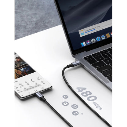 Cablu Date si Incarcare USB-C - USB-C UGREEN US316, 100W, 0.5m, Gri