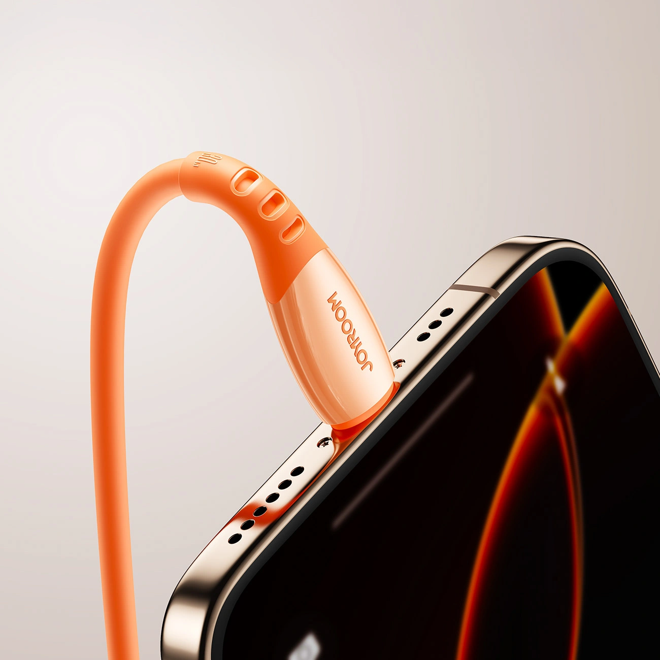 Cablu Date si Incarcare USB-C - Lightning Joyroom S-A59 Vibrant, 30W, 1.2m, Portocaliu
