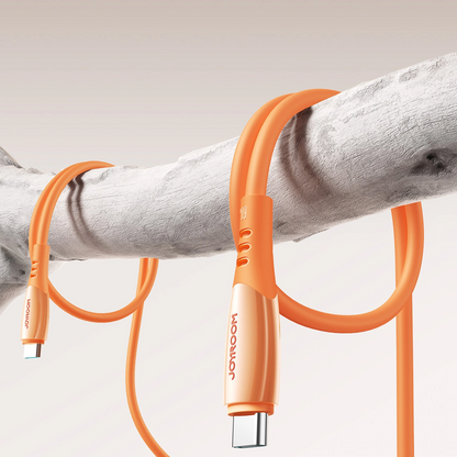 Cablu Date si Incarcare USB-C - USB-C Joyroom S-A59 Vibrant, 60W, 1.2m, Portocaliu