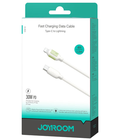 Cablu Date si Incarcare USB-C - Lightning Joyroom S-A53, 30W, 1.2m, Bej