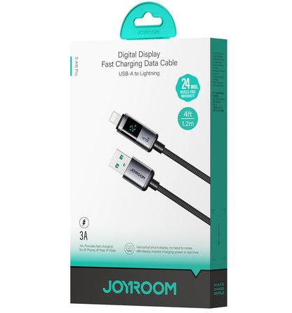 Cablu Date si Incarcare USB-A - Lightning Joyroom S-A16 Pro Prism Display, 12W, 1.2m, Negru