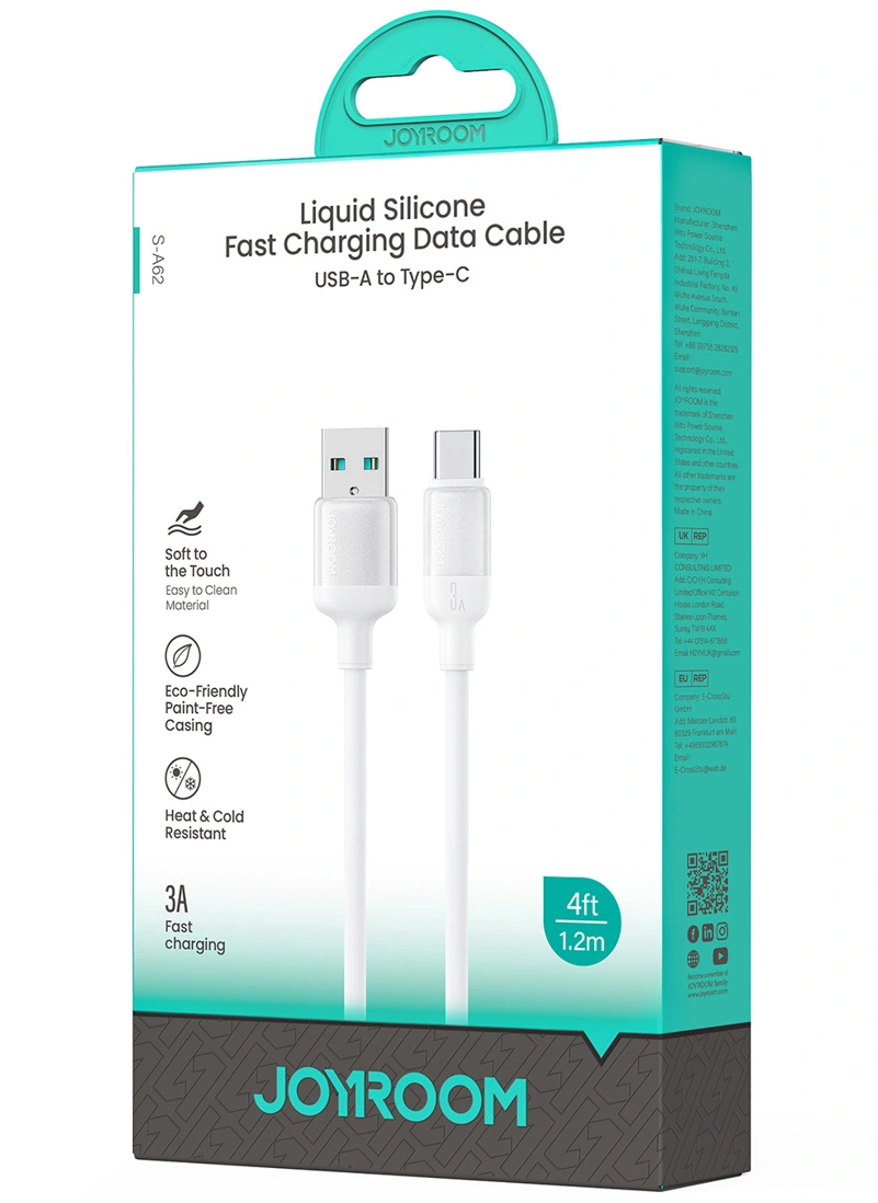 Cablu Date si Incarcare USB-A - USB-C Joyroom S-A62 Lively, 18W, 1.2m, Alb
