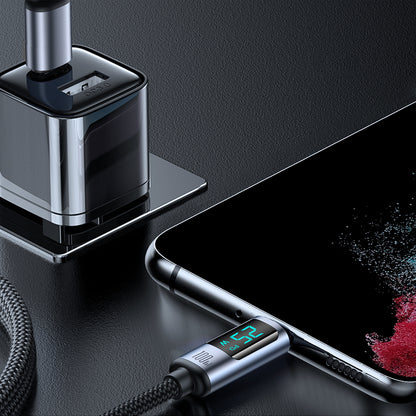 Cablu Date si Incarcare USB-C - USB-C Joyroom S-A16 Prism Display, 100W, 1.2m, Negru