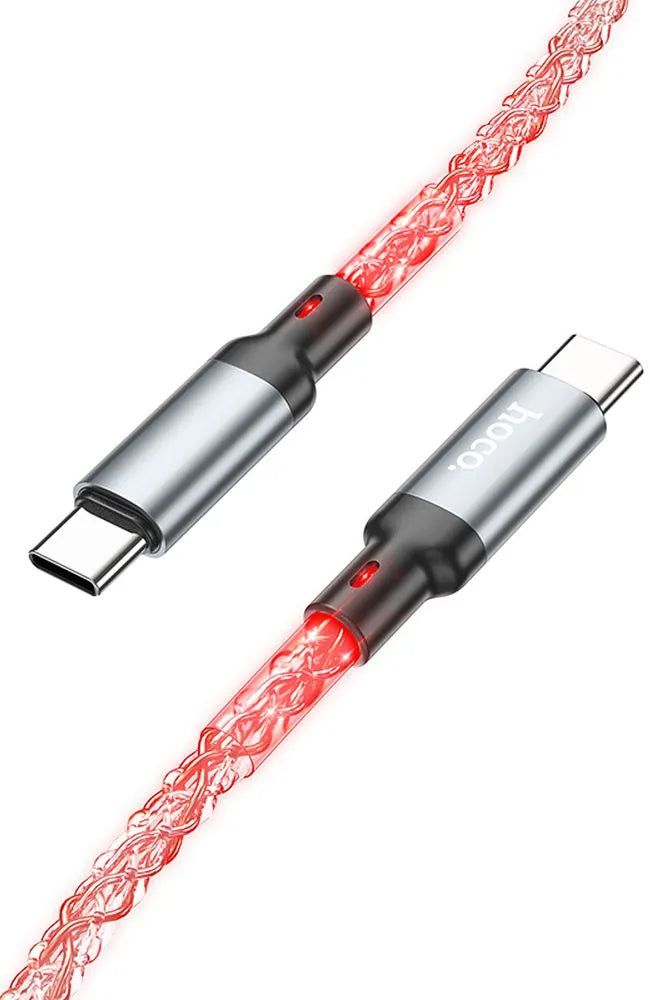 Cablu Date si Incarcare USB-C - USB-C HOCO U112, 60W, 1m, Gri