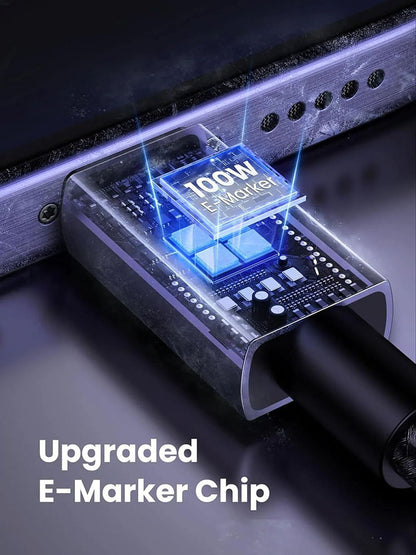 Cablu Date si Incarcare USB-C - USB-C UGREEN L512, 100W, 0.5m, Gri