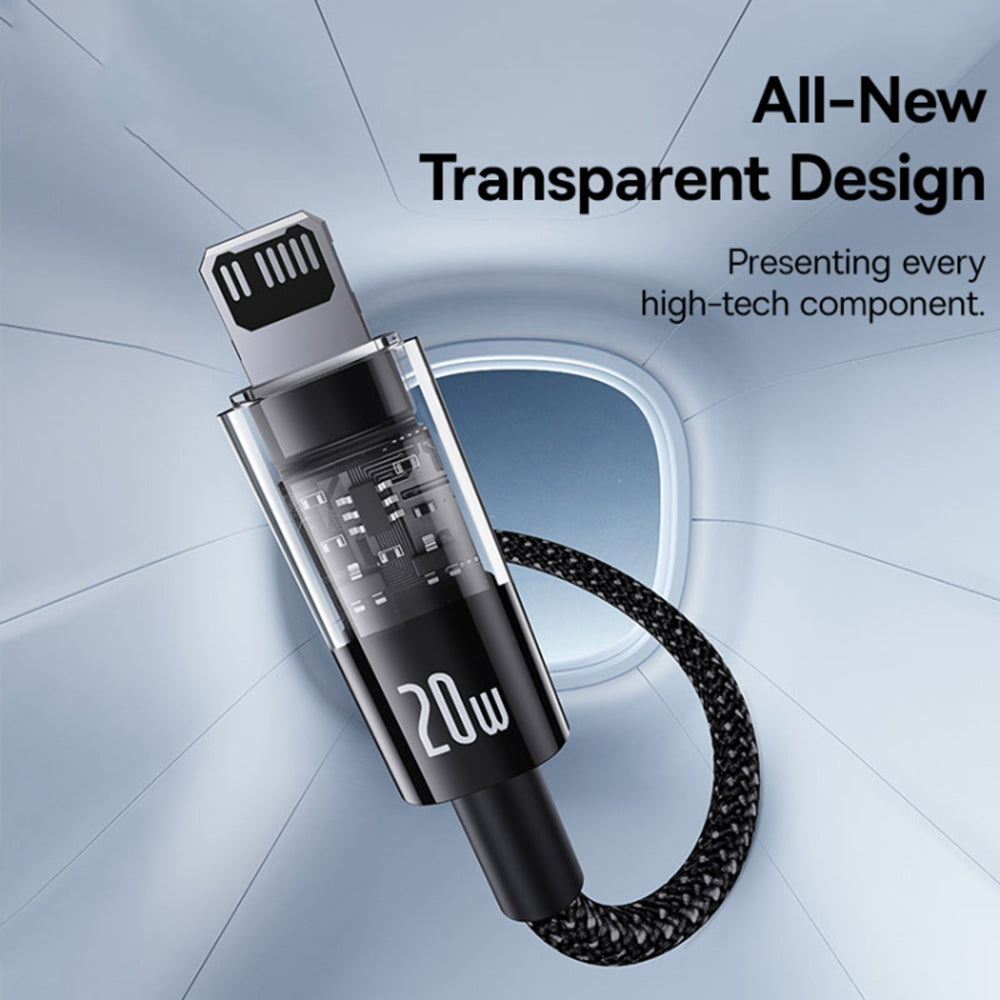 Cablu Date si Incarcare USB-C - Lightning Baseus Gem, 20W, 1m, Negru P10373001111-00