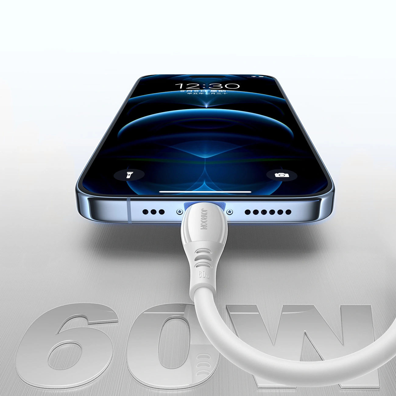 Cablu Date si Incarcare USB-C - USB-C Joyroom S-A59 Vibrant, 60W, 1.2m, Alb