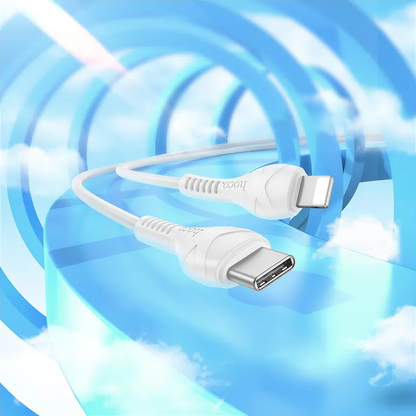 Cablu Date si Incarcare USB-C - Lightning HOCO X37, 27W, 1m, Alb
