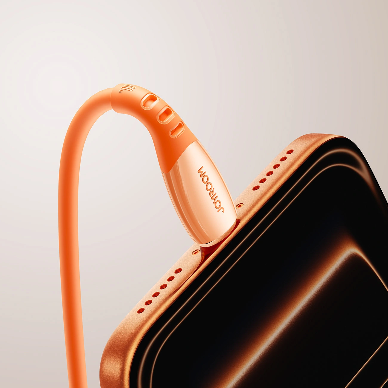 Cablu Date si Incarcare USB-C - USB-C Joyroom S-A59 Vibrant, 60W, 1.2m, Portocaliu