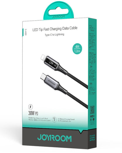 Cablu Date si Incarcare USB-C - Lightning Joyroom S-A60 StarTalk, 30W, 1.2m, Negru