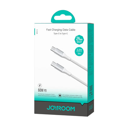 Cablu Date si Incarcare USB-C - USB-C Joyroom S-A28 Flash, 60W, 1m, Alb