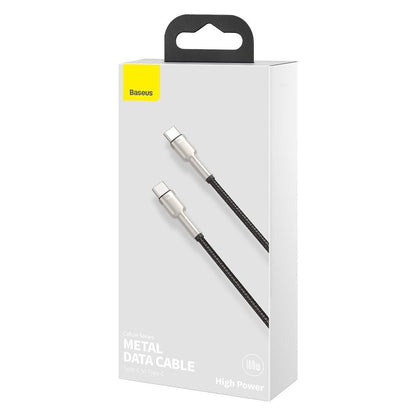 Cablu Date si Incarcare USB-C - USB-C Baseus Cafule, 100W, 2m, Negru CATJK-D01