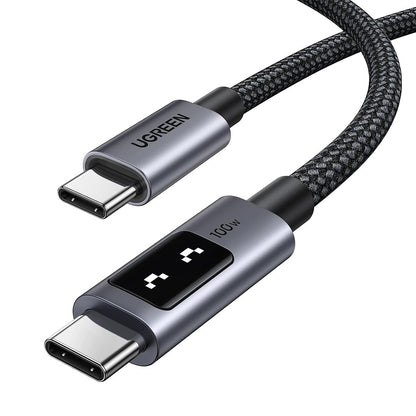Cablu Date si Incarcare USB-C - USB-C UGREEN L509, 100W, 1m, Gri