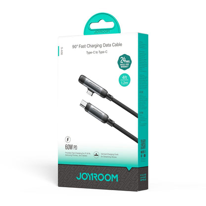 Cablu Date si Incarcare USB-C - USB-C Joyroom S-A56 EnjoyX Angled, 60W, 1.2m, Negru