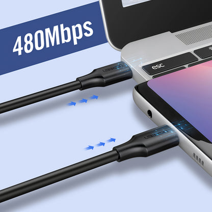 Cablu Date si Incarcare USB-C - USB-C UGREEN US286, 60W, 3m, Negru