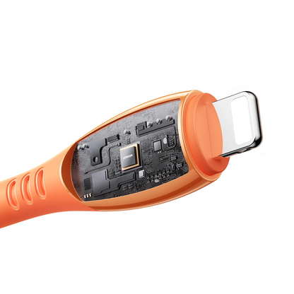 Cablu Date si Incarcare USB-C - Lightning Joyroom S-A59 Vibrant, 30W, 1.2m, Portocaliu