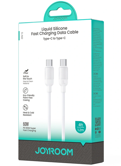 Cablu Date si Incarcare USB-C - USB-C Joyroom S-A62 Lively, 60W, 1.2m, Alb